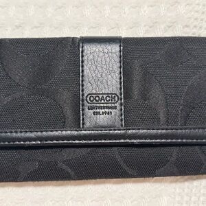 Coach Signature Black Fabric Wallet